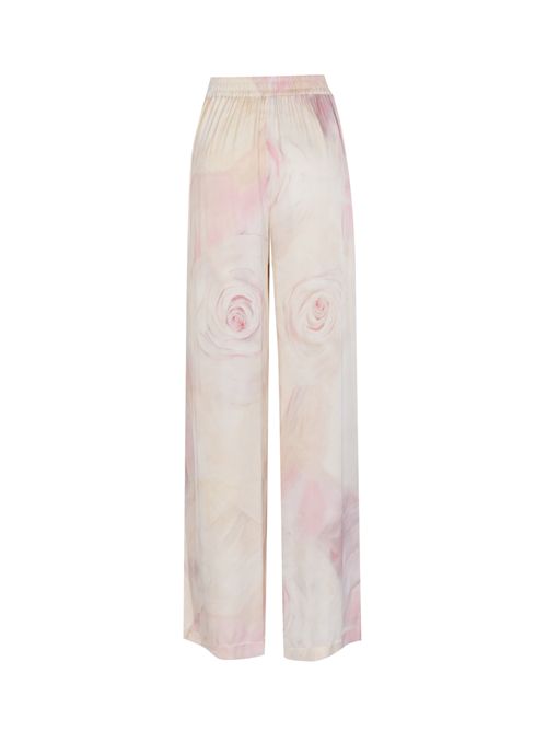 Pantaloni ampi in raso con stampa rose BLUGIRL | RA6102 T530AP9400